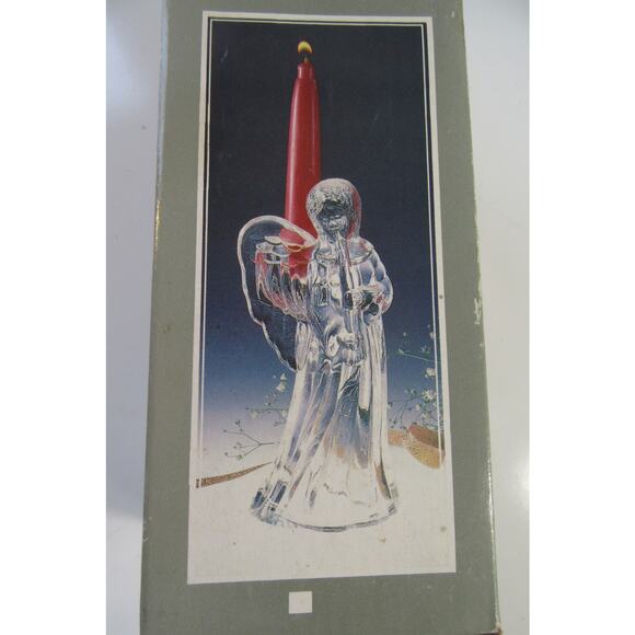 Christmas Glass Angel Holding Musical Instrument Candle Holder - Picture 7 of 7
